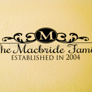 family monogram ornament vinyl wall quote