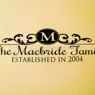 family monogram ornament family monogram ornament vinyl wall quote