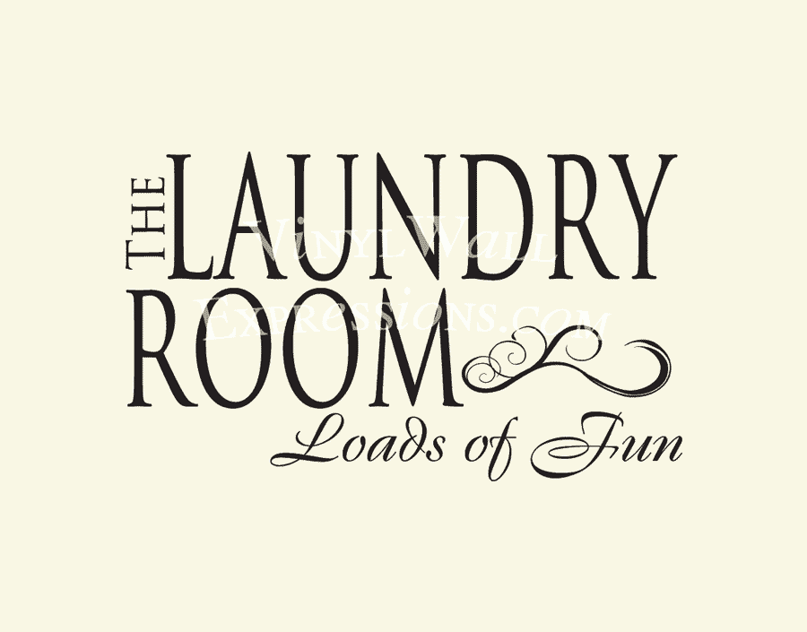 laundry room wall words vinyl lettering