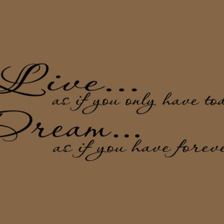 Live as if you only have today Dream vinyl lettering