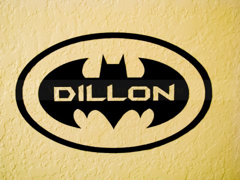 batman symbol wall decor with custom name vinyl wall expressions