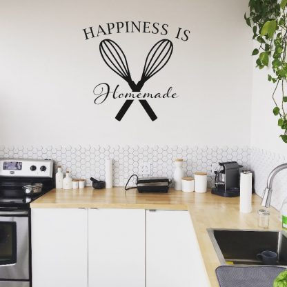 custom wall vinyl lettering - happiness is homemade