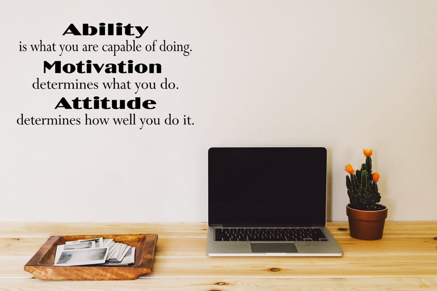 Ability, Motivation, Attitude Motivational Wall Quote Lettering School