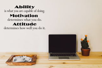 Ability Motivation Attitude VINYL Wall Art Sticker Quote Sportsmen Gym School 
