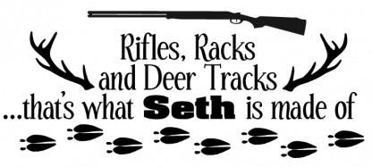 Rifles Racks and Deer Tracks Custom Name Wall Decal